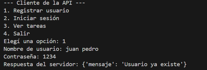 Registro usuario existente